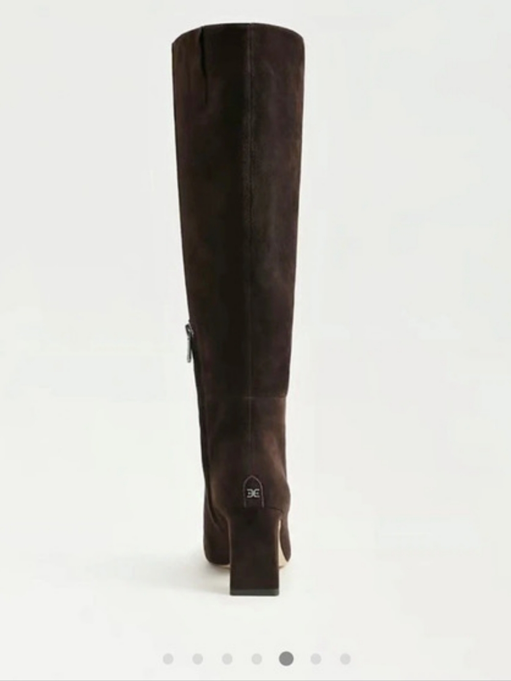 Sam Edelman Wide Calf Knee High Heeled Boots Chocolate Brown Suede - Picture 3 of 4